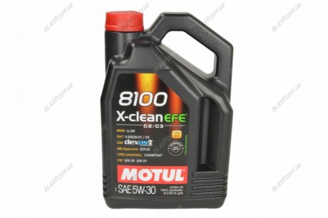 Олива 8100 X-CLEAN EFE 5W30 4L Motul 814007