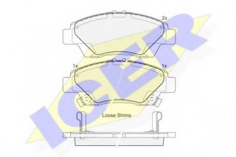 Комплект тормозных колодок, дисковый тормоз ICER ICER Brakes 181906