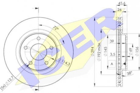 Диск тормозной ICER ICER Brakes 78BD4644-2