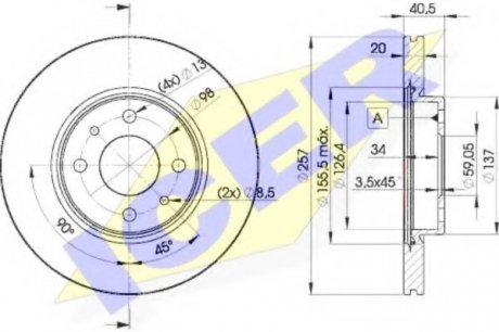 Тормозной диск ICER ICER Brakes 78BD5056-2