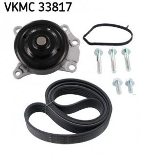 Водяной насос + комплект ручейковых ремней SKF VKMC 33817