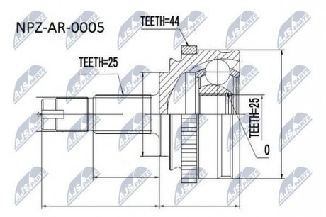 Шарнір равных угловых скоростей NTY NPZ-AR-005