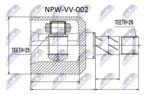 Шарнір равных угловых скоростей NTY NPW-VV-002