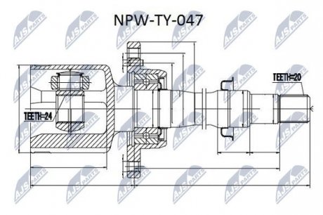 Шарнір равных угловых скоростей NTY NPW-TY-047