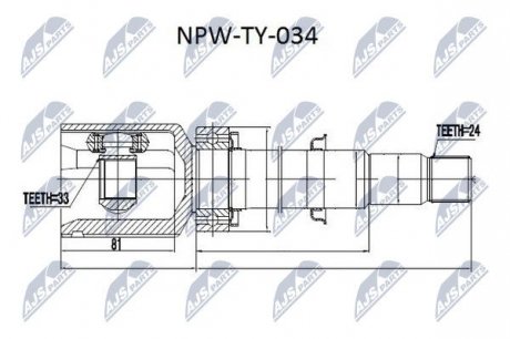 Шарнір равных угловых скоростей NTY NPW-TY-034 (фото 1)
