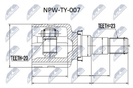 Шарнир равных угловых скоростей NTY NPW-TY-007 (фото 1)
