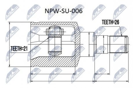 Шарнир равных угловых скоростей NTY NPW-SU-006 (фото 1)