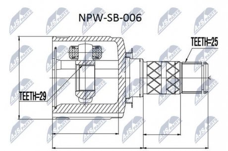 Шарнир равных угловых скоростей NTY NPW-SB-006 (фото 1)