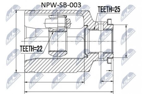 Шарнир равных угловых скоростей NTY NPW-SB-003 (фото 1)