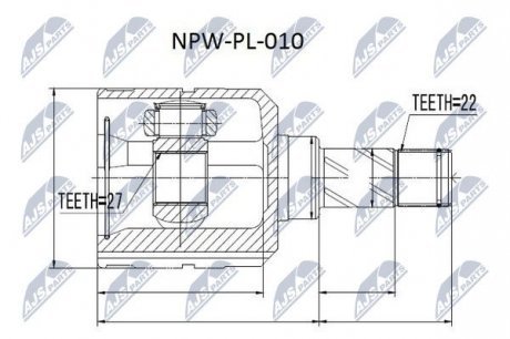 Шарнир равных угловых скоростей NTY NPW-PL-010 (фото 1)