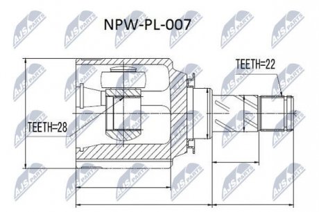 Шарнир равных угловых скоростей NTY NPW-PL-007 (фото 1)