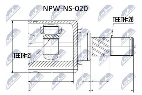Шарнир равных угловых скоростей NTY NPW-NS-020