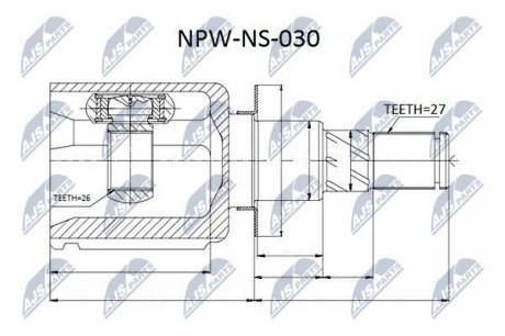 Шарнір равных угловых скоростей NTY NPW-NS-030 (фото 1)