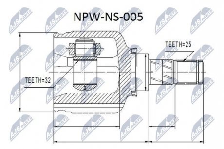 Шарнир равных угловых скоростей NTY NPW-NS-005