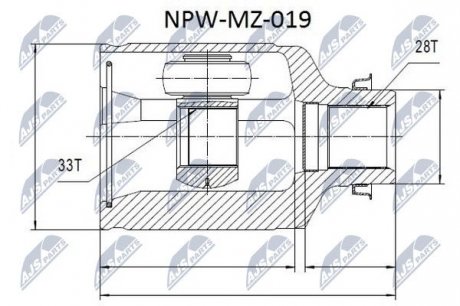 Шарнир равных угловых скоростей NTY NPW-MZ-019