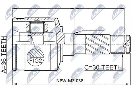 Шарнір равных угловых скоростей NTY NPW-MZ-038