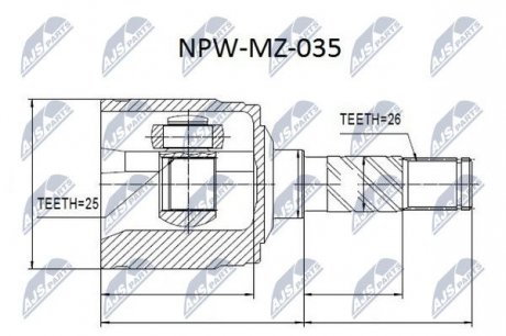 Шарнир равных угловых скоростей NTY NPW-MZ-035