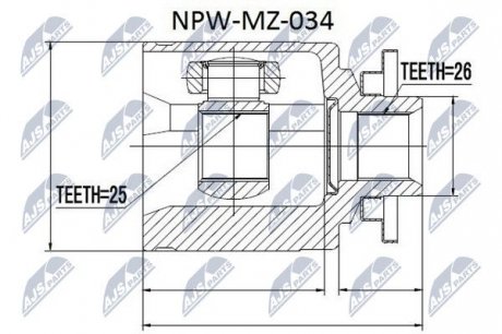 Шарнір равных угловых скоростей NTY NPW-MZ-034 (фото 1)