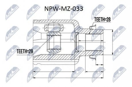 Шарнір равных угловых скоростей NTY NPW-MZ-033 (фото 1)