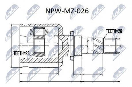 Шарнир равных угловых скоростей NTY NPW-MZ-026