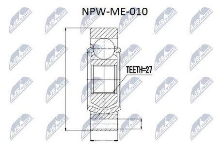 Шарнир равных угловых скоростей NTY NPW-ME-010 (фото 1)
