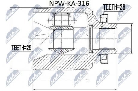 Шарнир равных угловых скоростей NTY NPW-KA-316 (фото 1)