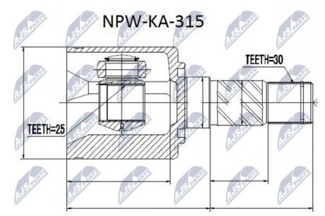 Шарнир равных угловых скоростей NTY NPW-KA-315 (фото 1)