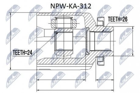 Шарнир равных угловых скоростей NTY NPW-KA-312