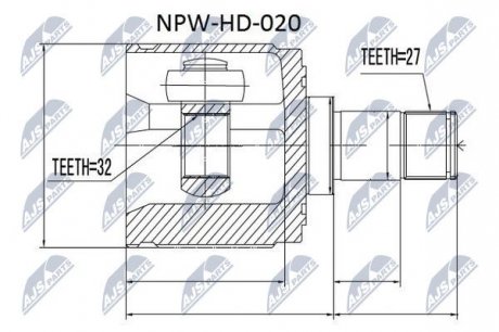 Шарнир равных угловых скоростей NTY NPW-HD-020 (фото 1)