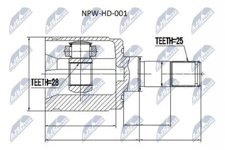 Шарнир равных угловых скоростей NTY NPW-HD-001 (фото 1)