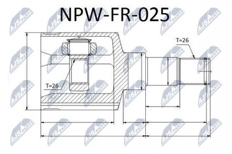 Шарнир равных угловых скоростей NTY NPW-FR-025 (фото 1)