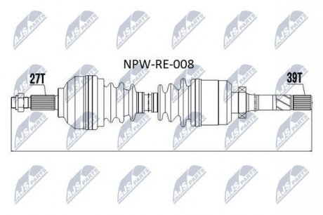 Полуось NTY NPW-RE-008