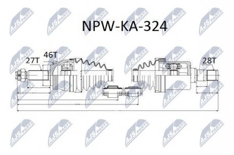 Полуось NTY NPW-KA-324