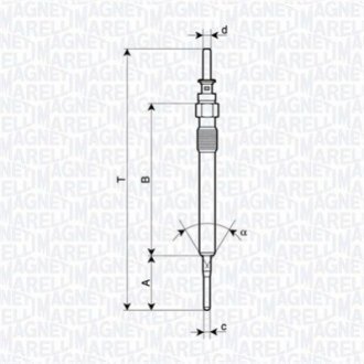 Свеча накаливания (керамическая) BMW 3 E90 316d/318d 07- Magneti Marelli 062900130304