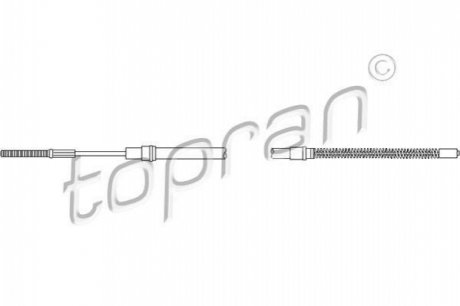 Трос, стояночная тормозная система TOPRAN 102 833 (фото 1)