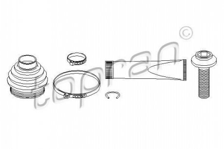 Комплект пылника, приводной вал TOPRAN 113 007