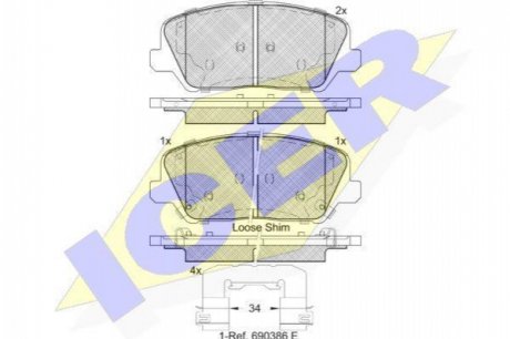 Колодки тормозные ICER Brakes 182239 (фото 1)