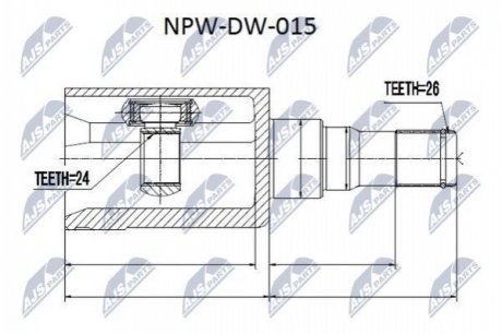 Шарнір равных угловых скоростей NTY NPW-DW-015