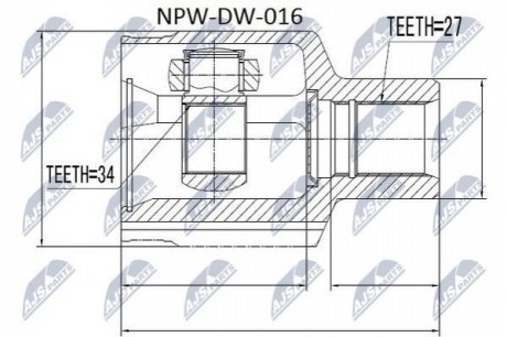 Шарнир равных угловых скоростей NTY NPW-DW-016