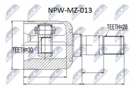 Шарнир равных угловых скоростей NTY NPW-MZ-013 (фото 1)