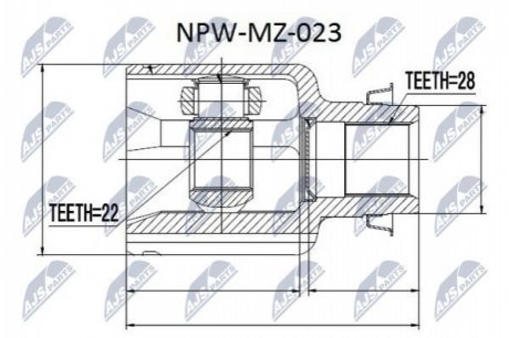 Шарнір равных угловых скоростей NTY NPW-MZ-023 (фото 1)