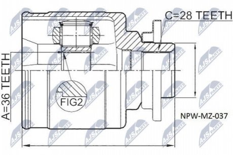 Шарнір равных угловых скоростей NTY NPW-MZ-037