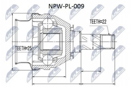Шарнир равных угловых скоростей NTY NPW-PL-009