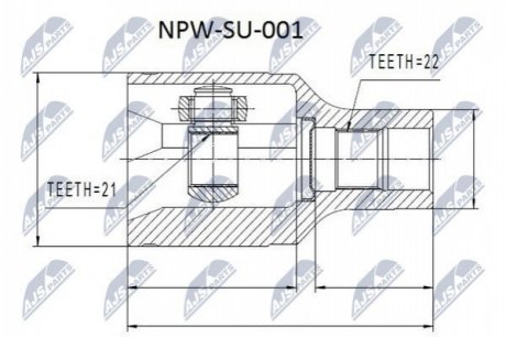 Шарнир равных угловых скоростей NTY NPW-SU-001 (фото 1)