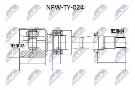 Шарнір равных угловых скоростей NTY NPW-TY-024 (фото 1)