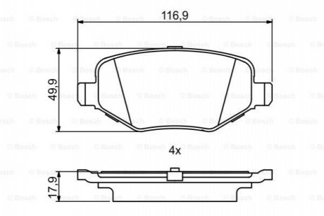 Колодки гальмівні дискові BOSCH 0 986 495 396 (фото 1)