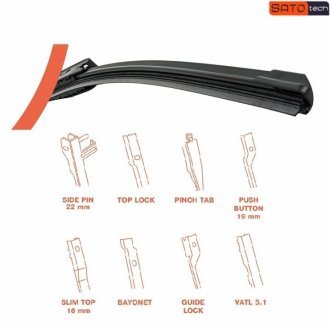 Щітка склоочисника безкаркасна 600 mm multifunctional SATO tech WM600