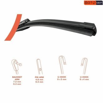 Щітка склоочисника безкаркасна 550 mm SATO tech WX550