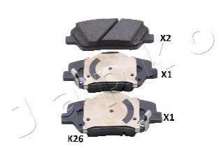 Комплект тормозных колодок, дисковый тормоз JAPKO 50K26