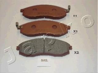 Комплект тормозных колодок, дисковый тормоз JAPKO 50582 (фото 1)